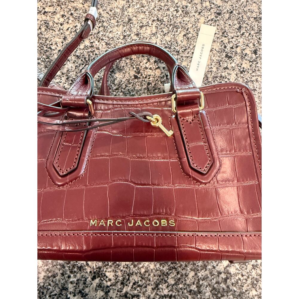 Marc Jacobs Small Drifter Satchel Syrah Croc Embossed - Picture 3 of 11